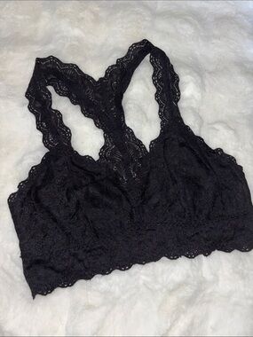 Black Lace Racerback Bralette - Women Intimates